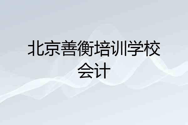 北京善衡培训学校会计