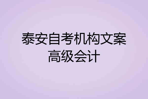 泰安自考机构文案高级会计