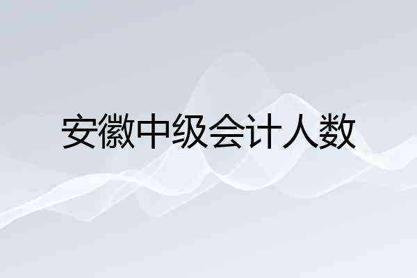 安徽中级会计人数
