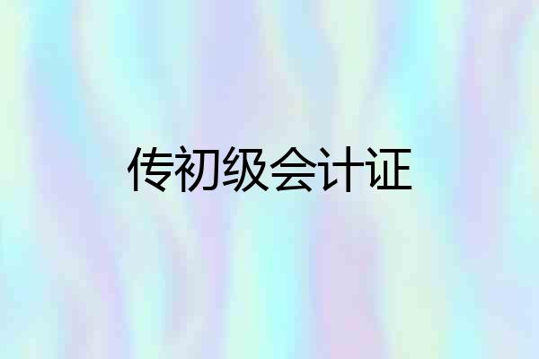 传初级会计证