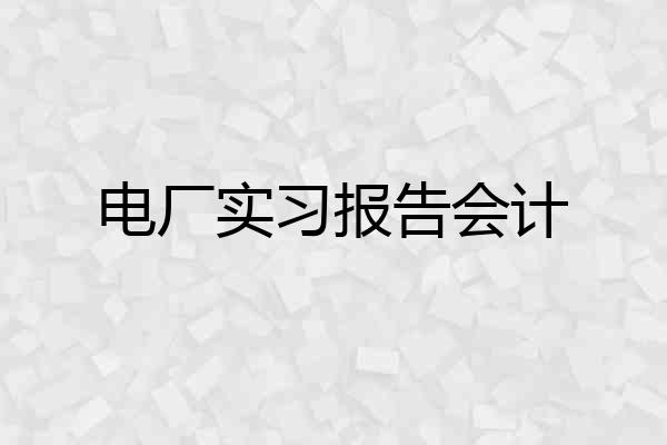 电厂实习报告会计