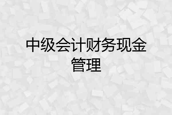 中级会计财务现金管理