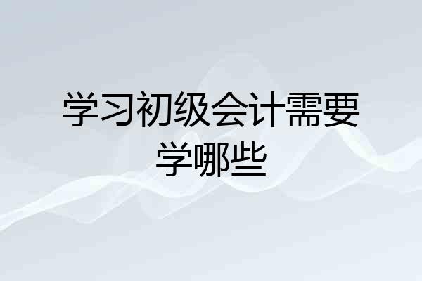 学习初级会计需要学哪些