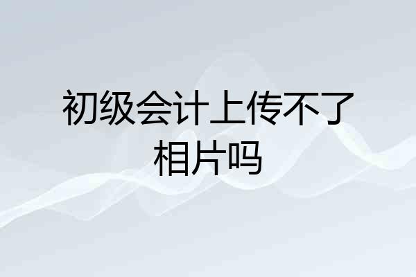 初级会计上传不了相片吗