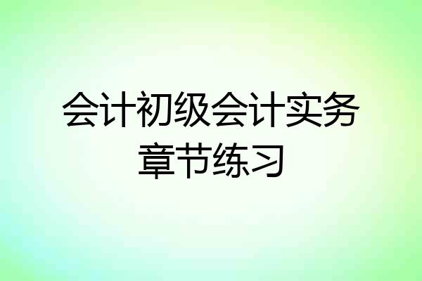 会计初级会计实务章节练习