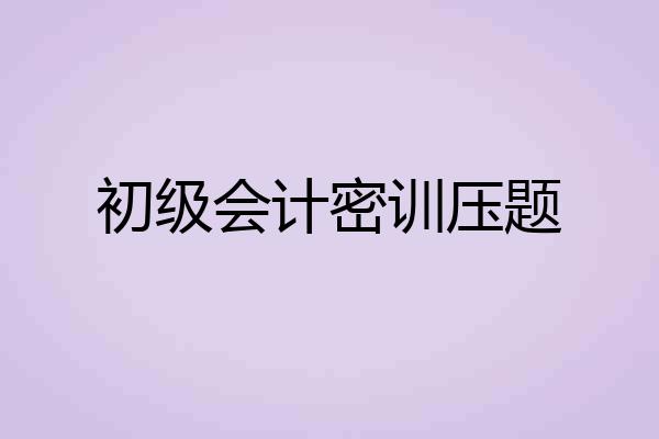 初级会计密训压题