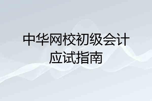 中华网校初级会计应试指南