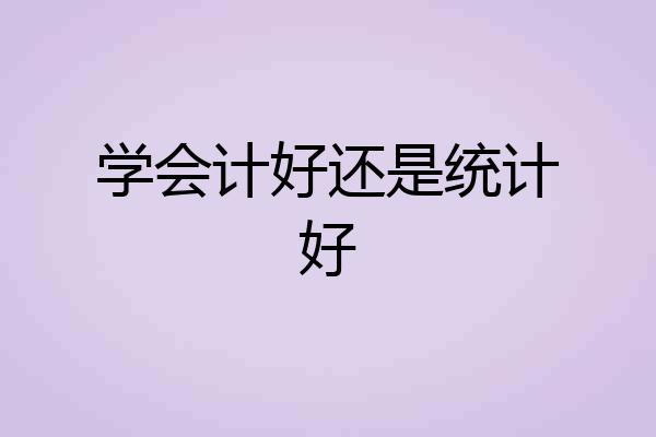 学会计好还是统计好