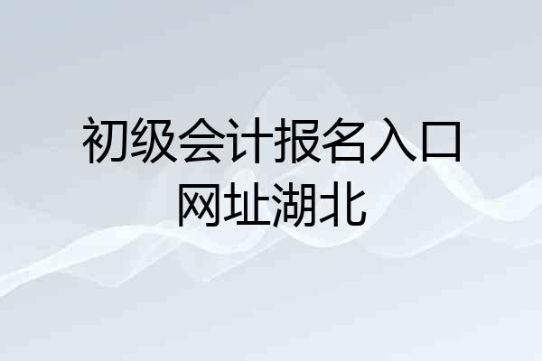 初级会计报名入口网址湖北