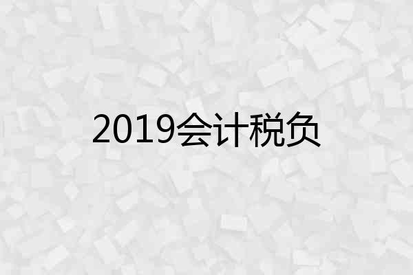2019会计税负