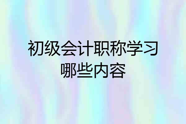 初级会计职称学习哪些内容