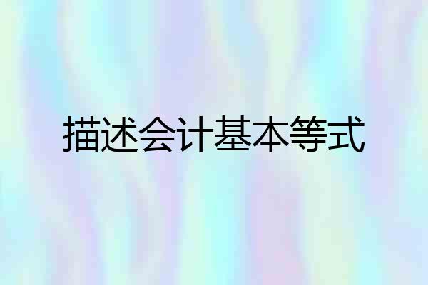 描述会计基本等式