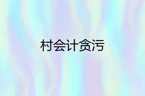 村会计贪污