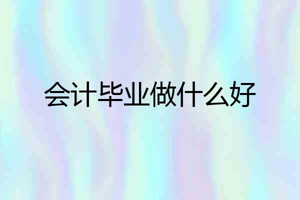 会计毕业做什么好