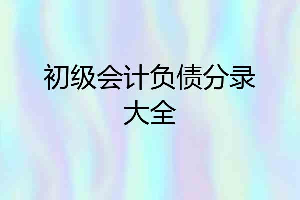 初级会计负债分录大全
