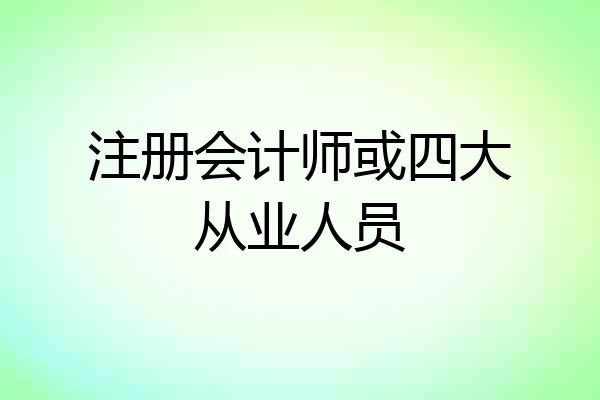 注册会计师或四大从业人员