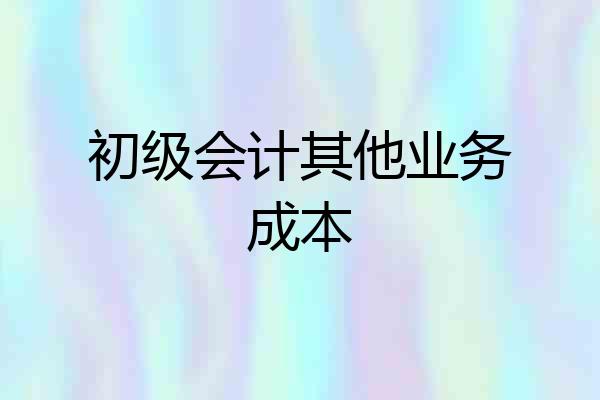 初级会计其他业务成本