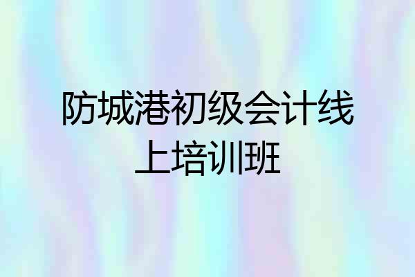 防城港初级会计线上培训班