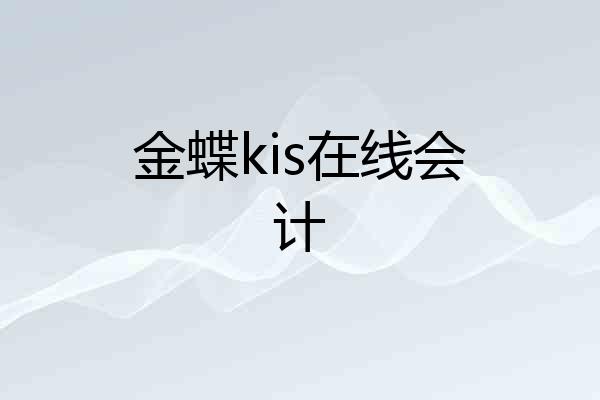 金蝶kis在线会计