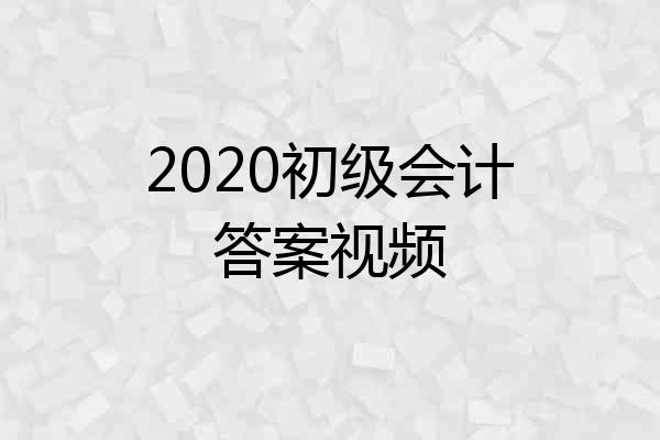2020初级会计答案视频