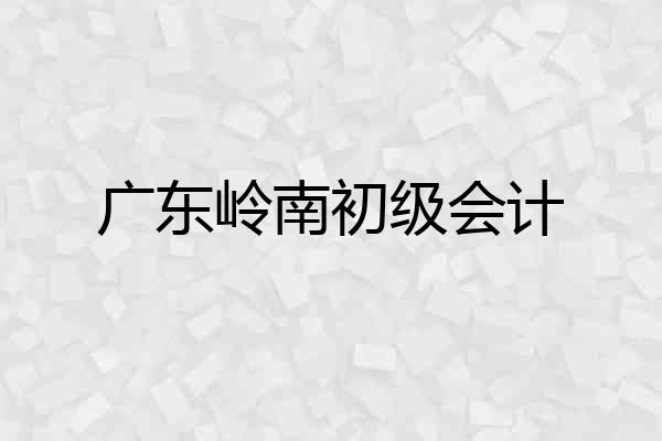 广东岭南初级会计