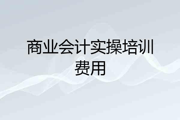 商业会计实操培训费用
