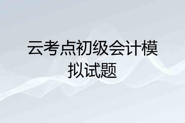 云考点初级会计模拟试题