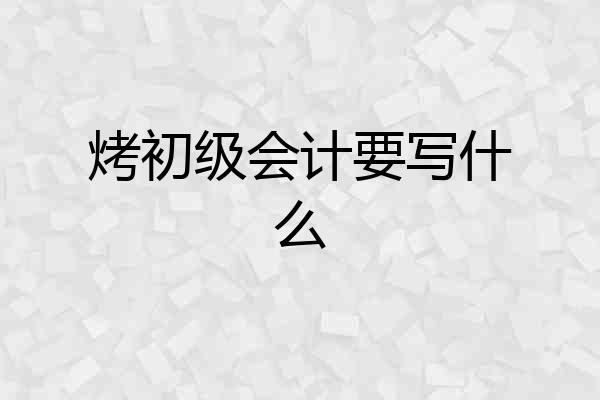 烤初级会计要写什么