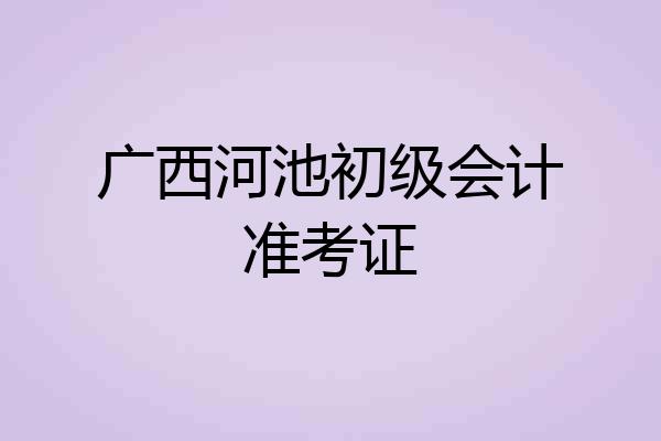 广西河池初级会计准考证