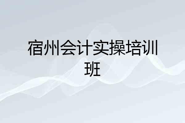 宿州会计实操培训班
