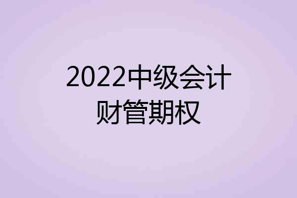 2022中级会计财管期权