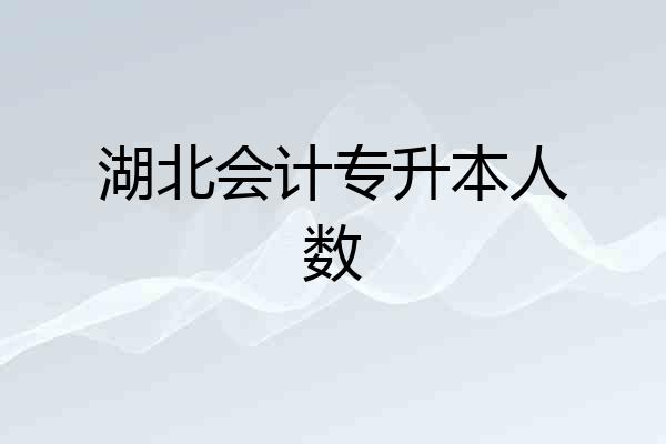 湖北会计专升本人数