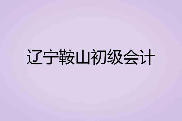 辽宁鞍山初级会计