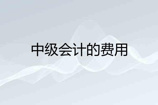 中级会计的费用
