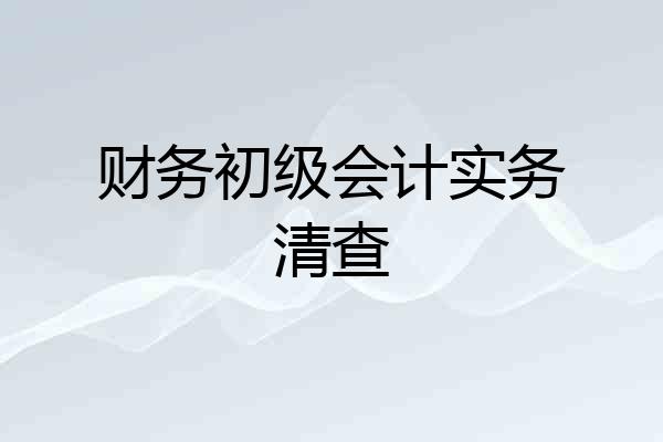 财务初级会计实务清查