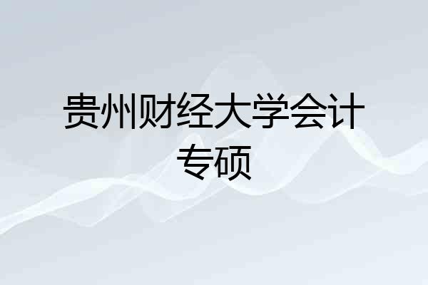 贵州财经大学会计专硕