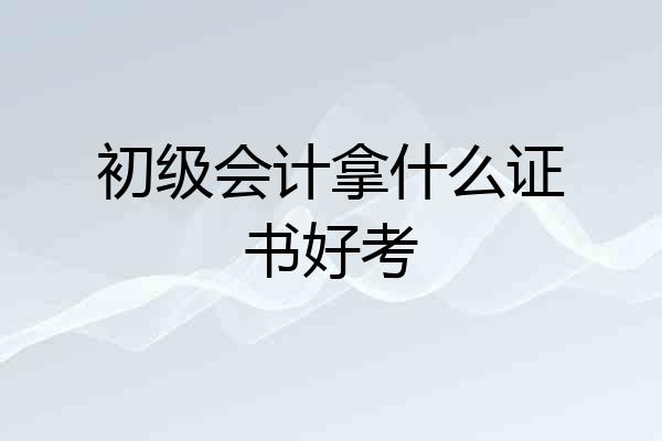 初级会计拿什么证书好考