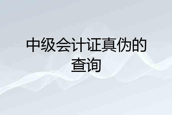 中级会计证真伪的查询