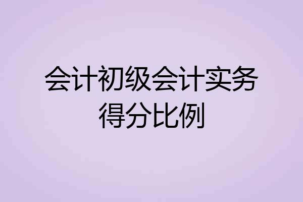 会计初级会计实务得分比例