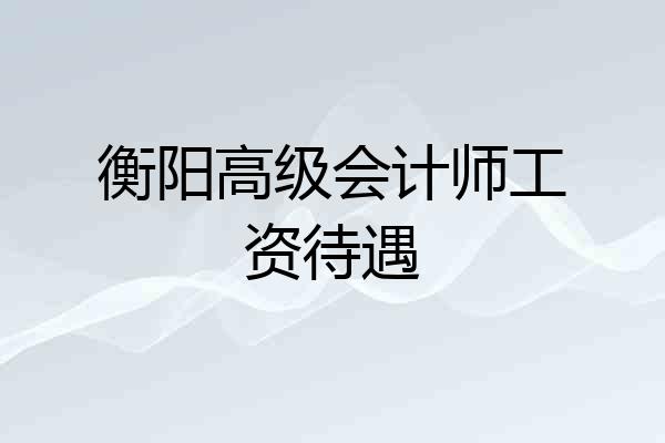 衡阳高级会计师工资待遇