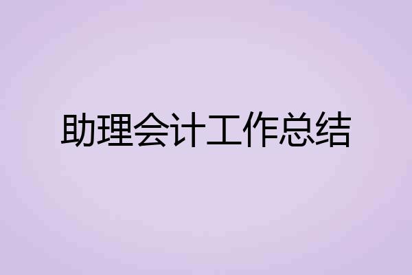 助理会计工作总结