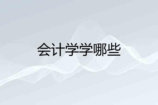 会计学学哪些