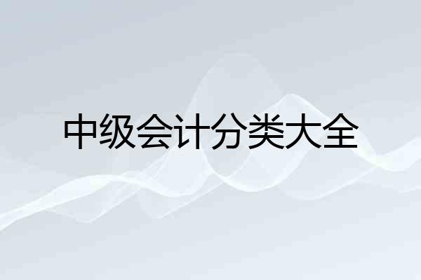 中级会计分类大全