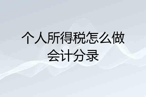 个人所得税怎么做会计分录