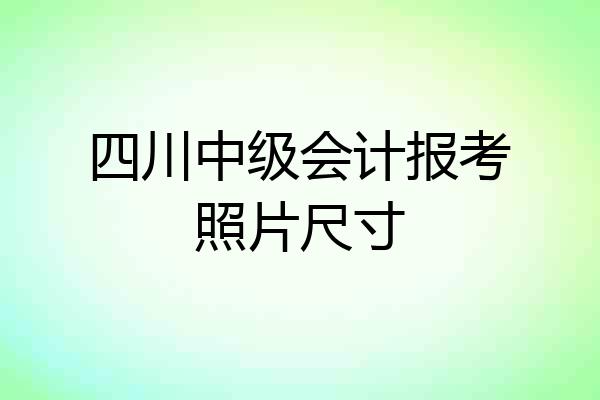 四川中级会计报考照片尺寸