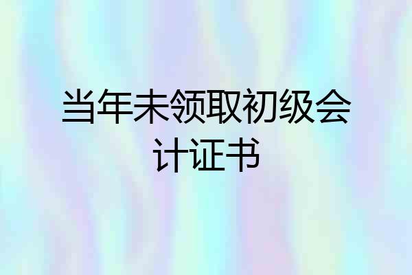 当年未领取初级会计证书