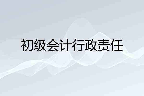 初级会计行政责任