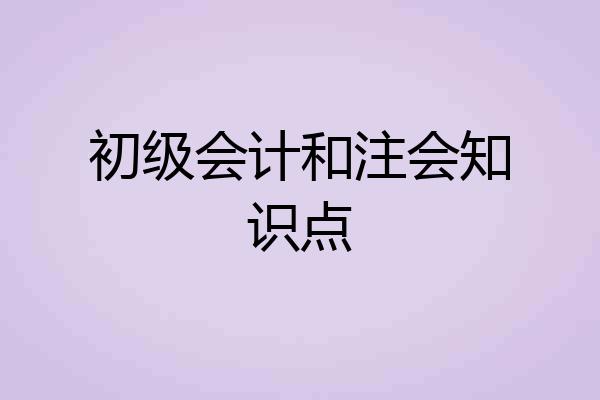 初级会计和注会知识点