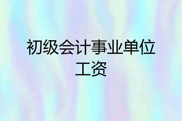 初级会计事业单位工资