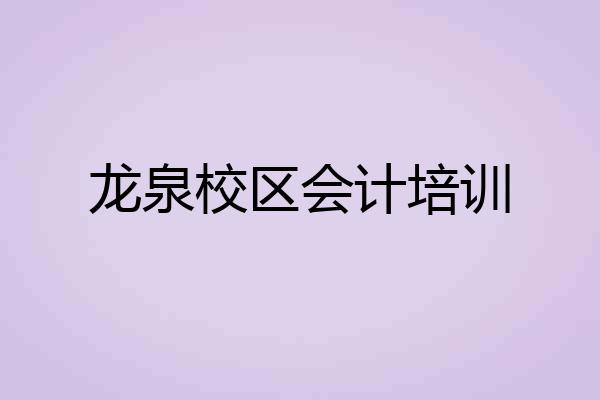 龙泉校区会计培训